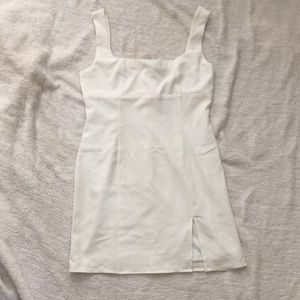 White Square Neck Mini Dress
